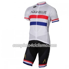 Completo Maglia + Pantaloncino con bretelle 2017 Aqua Blue Sport Britannici Campioni